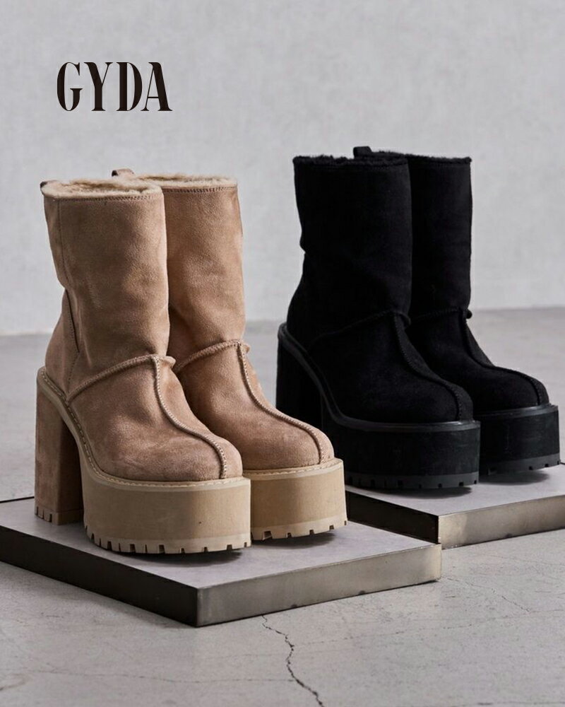 新品GYDAショートブーツ ジェイダ GYDA バルキーショートブーツ （ブラック