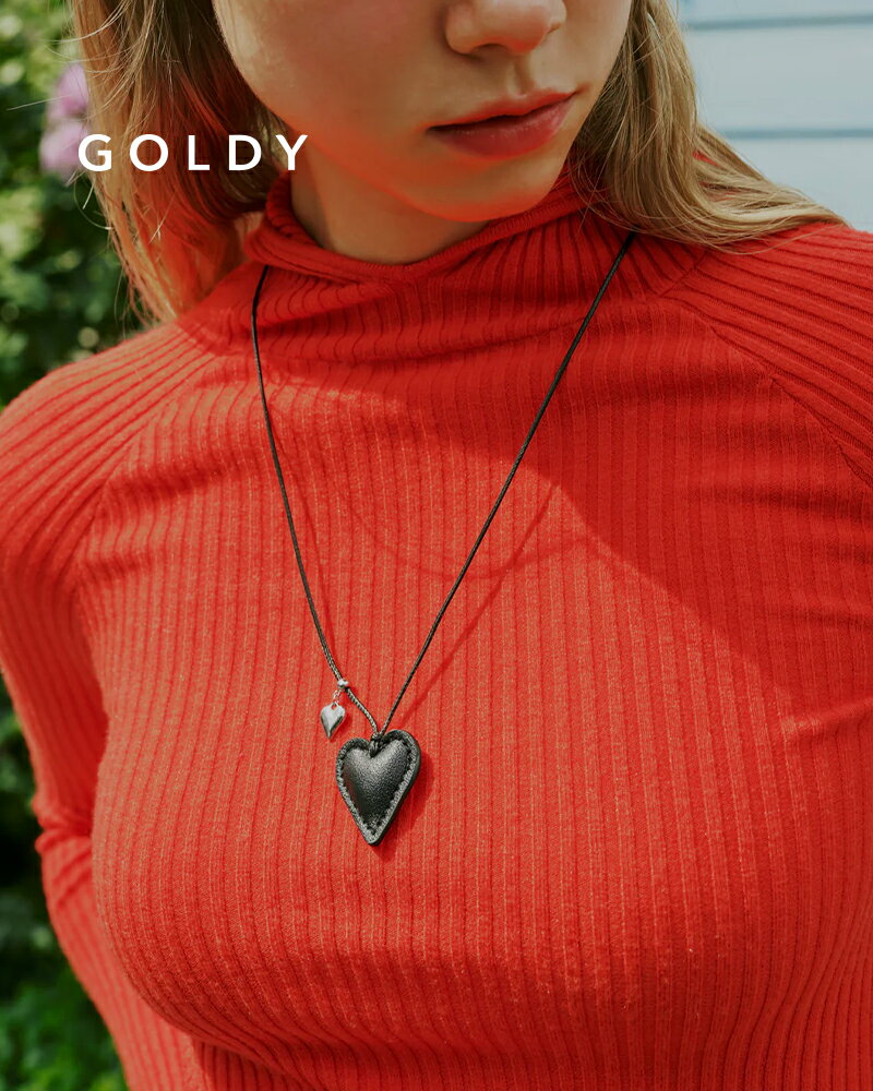 GOLDY ゴールディ レザー タッチ ハート ネックレス 3251102【メール便可】