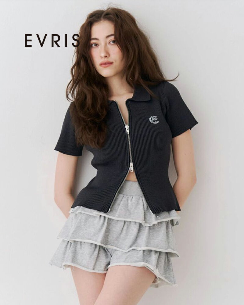 樂天商城 - EVRIS エヴリス ZIPニットトップス 372632603301