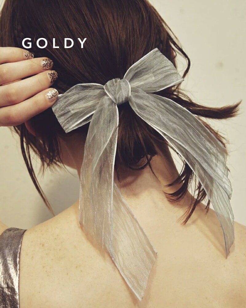 GOLDY ゴールディ レイヤード シアー リボン バレッタ 6250605【メール便可】
