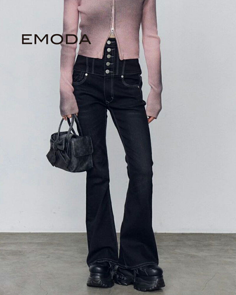 樂天商城 - EMODA エモダ スーパーハイウエストフレアパギンス 042612470201