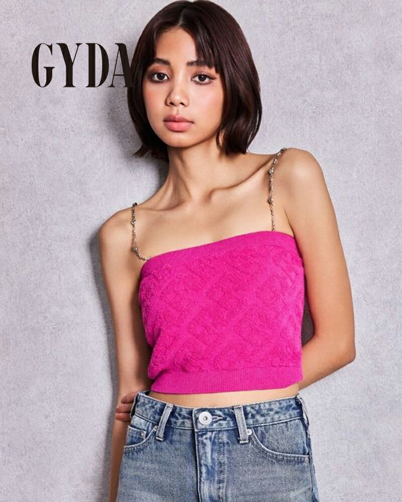 GYDA ジェイダ GG CHAIN 3Dジャカードニットベアトップス 072632619401