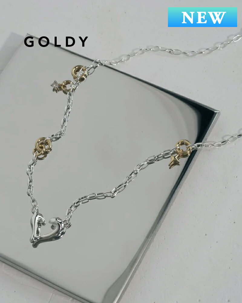 樂天商城 - GOLDY ゴールディ 3260602 goldy プランプ オープン ハート ミックス チャーム ネックレス【メール便可】