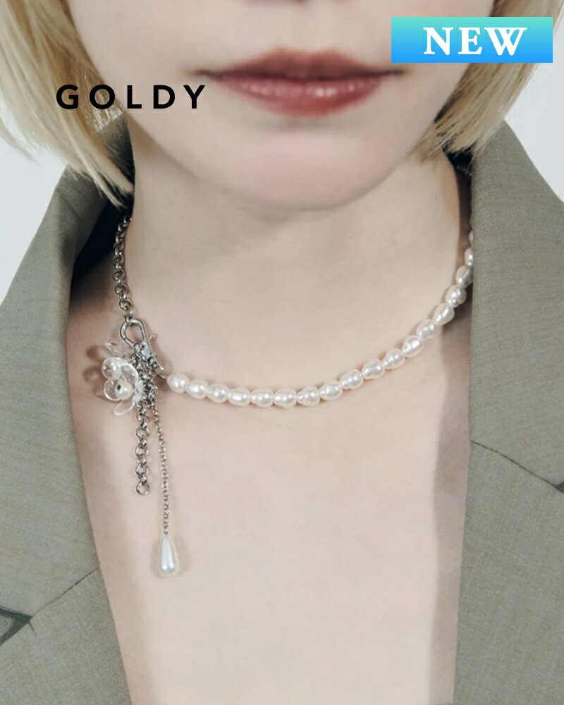 樂天商城 - GOLDY ゴールディ 3260603 goldy クリア フラワー × パール ネックレス【メール便可】