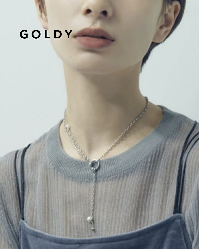 樂天商城 - GOLDY ゴールディ 3240803 goldy バーベル × パール チャーム ネックレス【メール便可】