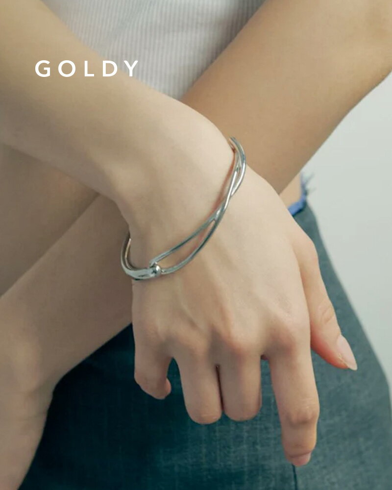 GOLDY ゴールディ クロス ライン ステンレス バングル 4240415【メール便可】