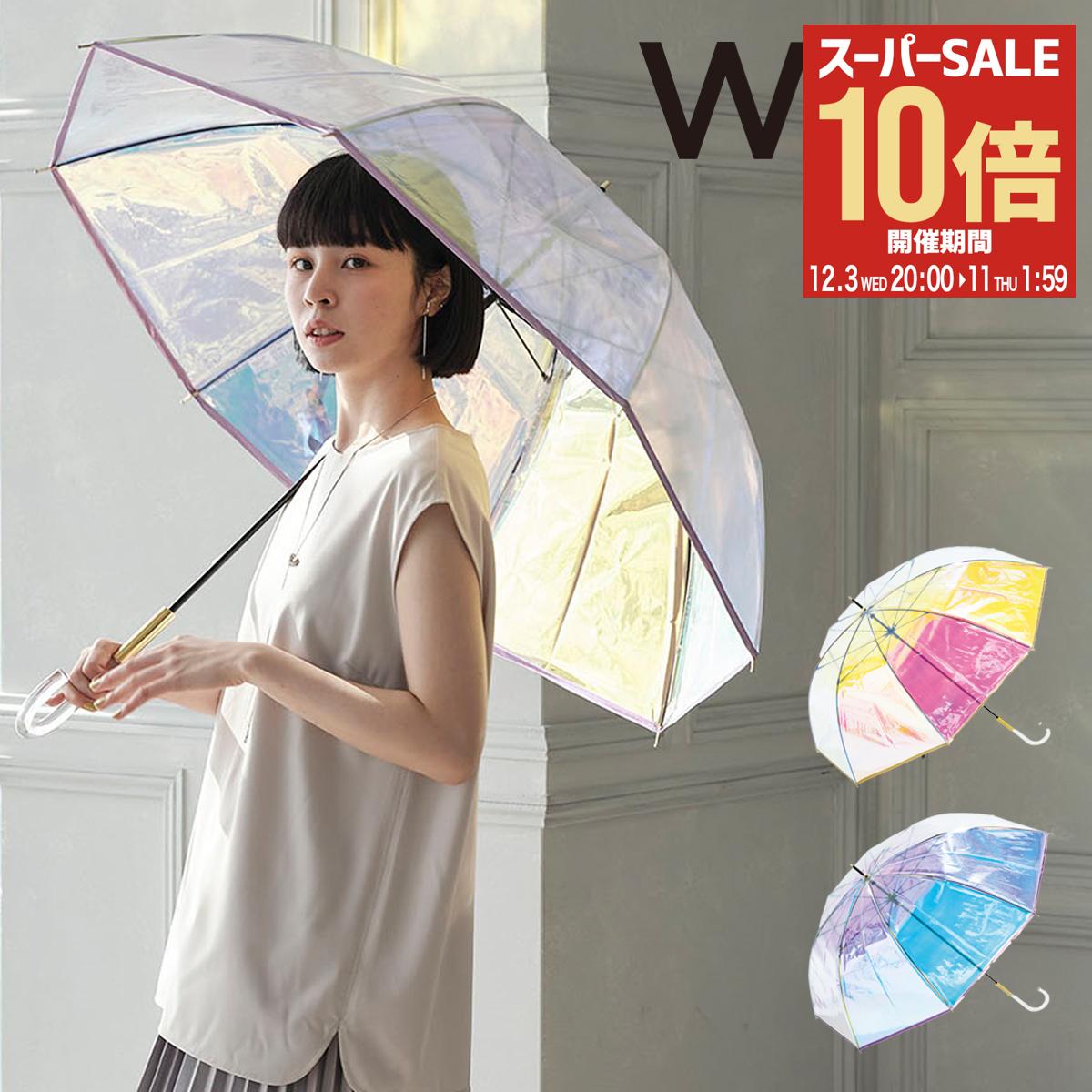 【全品10倍★12/3(水)20時～】Wpc. 傘 パイピングシャイニー 雨傘 長傘 ビ...