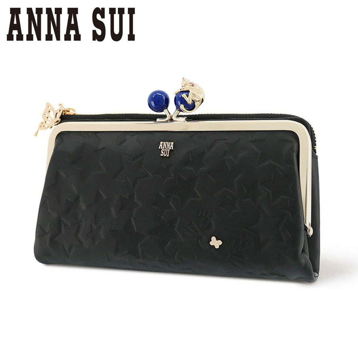 アナスイ 長財布 がま口 プレイングキャット レディース 313750 ANNA SUI | 本革 レザー 猫 キャット[即日発送]