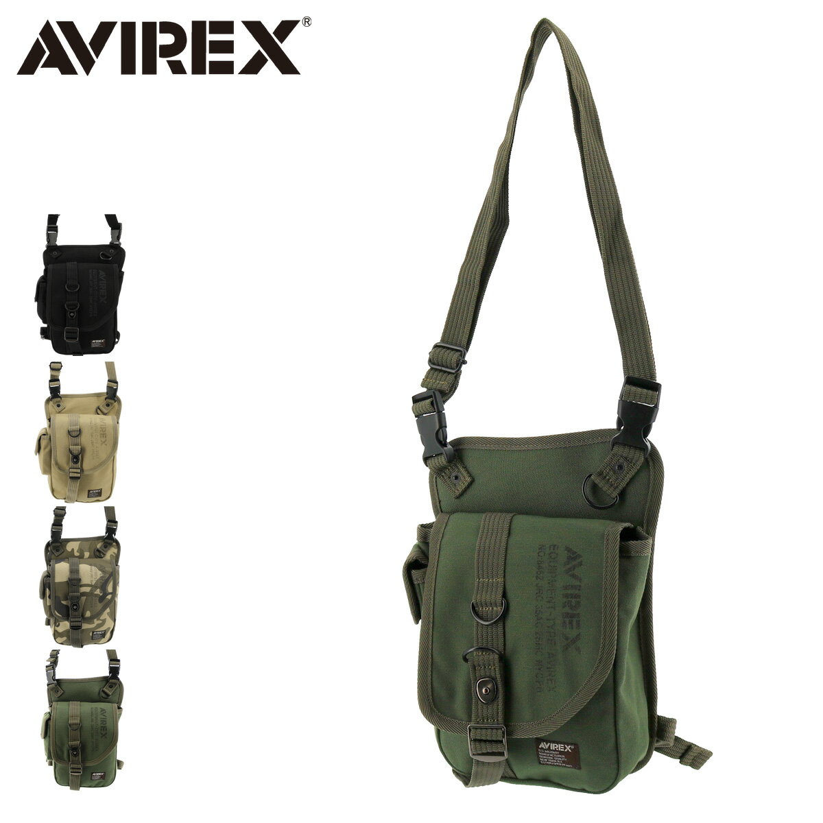 【全品10倍｜10/19(土) 0時～48H限定】アヴィレックス ショルダーバッグ イーグル メンズAVX348L AVIREX | レッグバッグ キャンバス 撥水 ワンマイルバッグ[PO10]