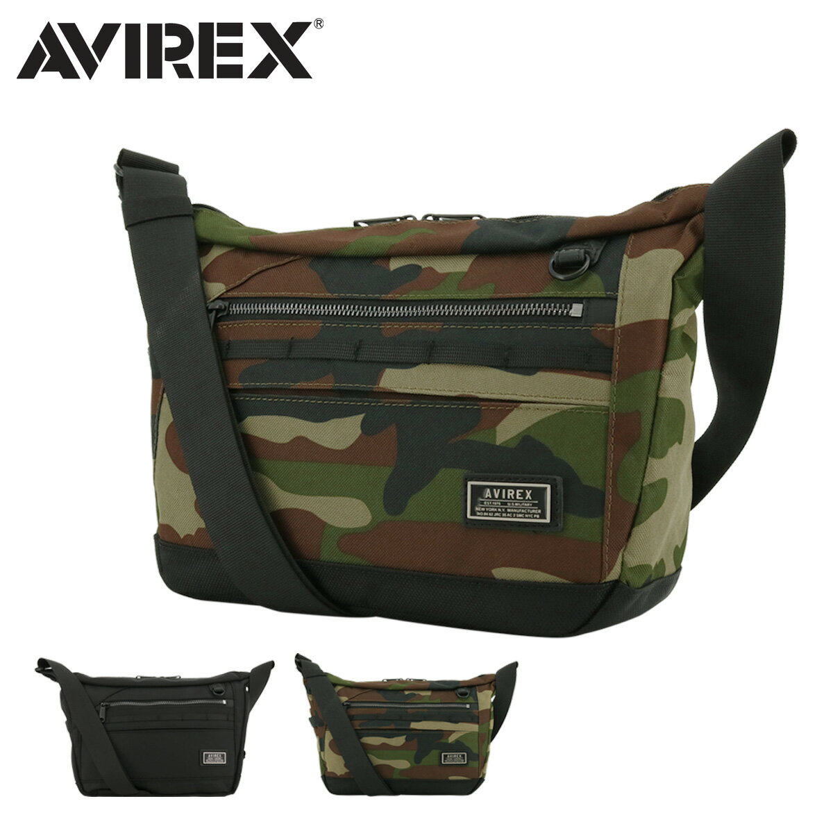 【全品10倍★6/27(金)2時迄】アヴィレックス ショルダーバッグ メンズ ソリッド AX2052 AVIREX 横型 迷彩 カモフラージュ ミリタリー[PO10](4)