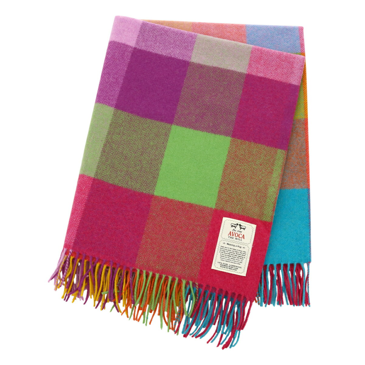 アヴォカ マフラー 大判 スカーフ LAMBSWOOL THROWS レディース AVOCA ブランケット 防寒 チェック ウール