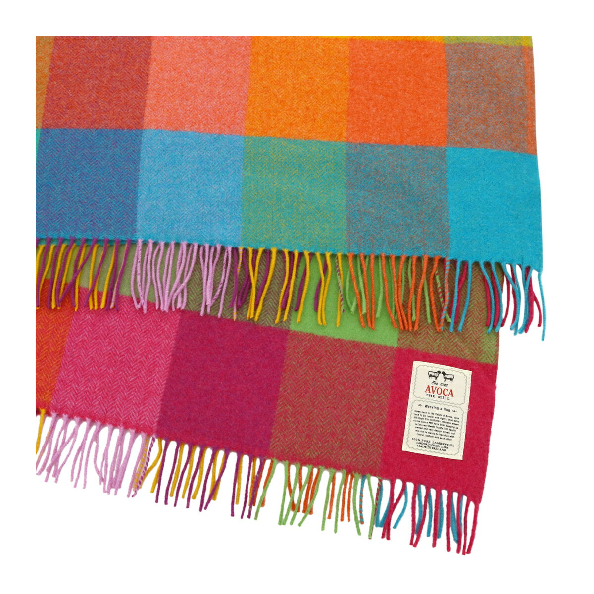 アヴォカ マフラー 大判 スカーフ LAMBSWOOL THROWS レディース AVOCA ブランケット 防寒 チェック ウール