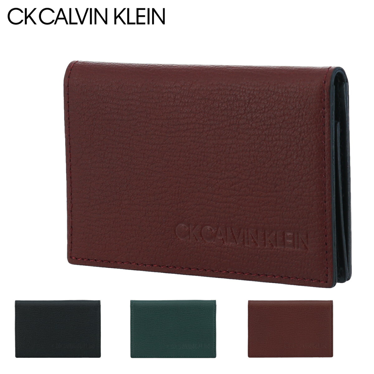 シーケー カルバンクライン 名刺入れ 薄型 ロック メンズ 803633 CK CALVIN KLEIN｜カードケース スコッチガード 牛革 本革 レザー 撥水 [PO5][bef][即日発送]