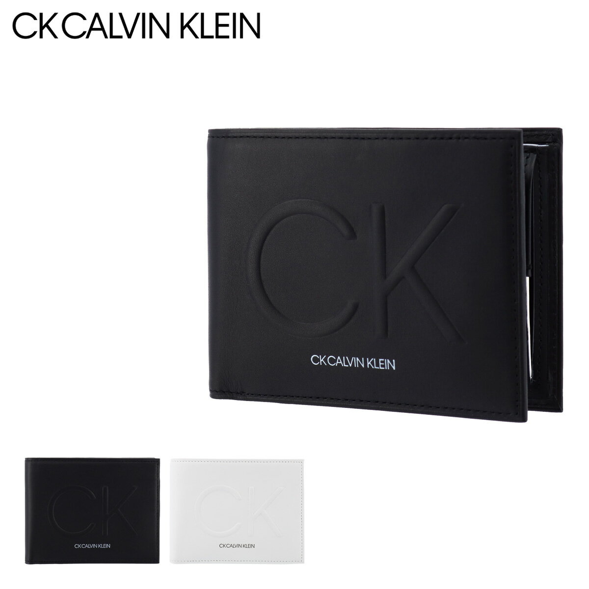 シーケー カルバンクライン 二つ折り財布 メンズ 本革 ロゴス 816653 CK CALVIN KLEIN 牛革 レザー 即日発送 DL10