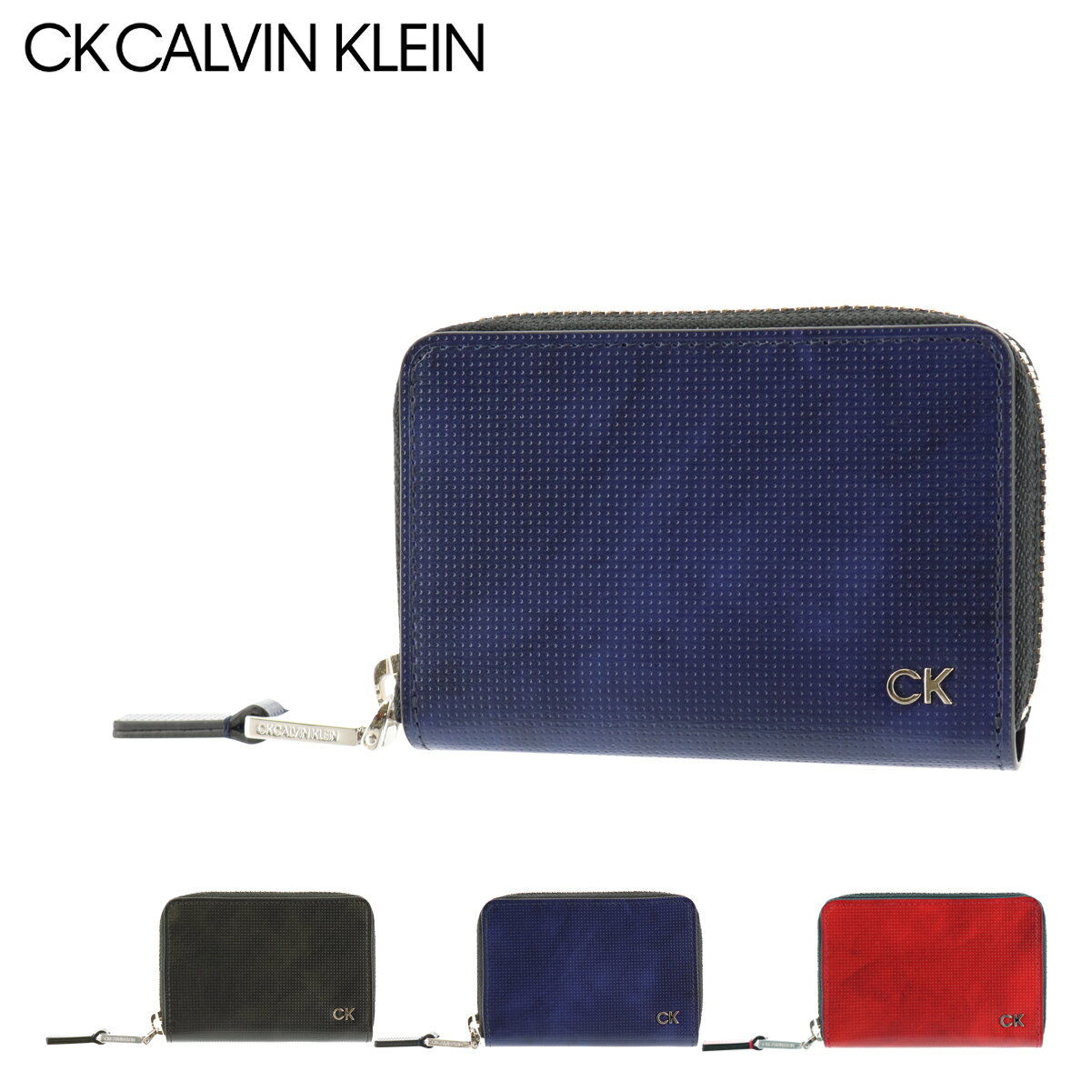 シーケー カルバンクライン 財布 小銭入れ ラウンドファスナー レター メンズ 818621 CK CALVIN KLEIN｜コインケース パスケース 牛革 本革 レザー[春財布][即日発送][DL10]