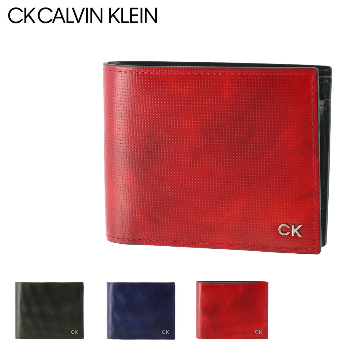 カルバン・クライン 二つ折り財布 メンズ シーケー カルバンクライン 二つ折り財布 レター メンズ 818624 CK CALVIN KLEIN｜牛革 本革 レザー[春財布][即日発送][DL10]