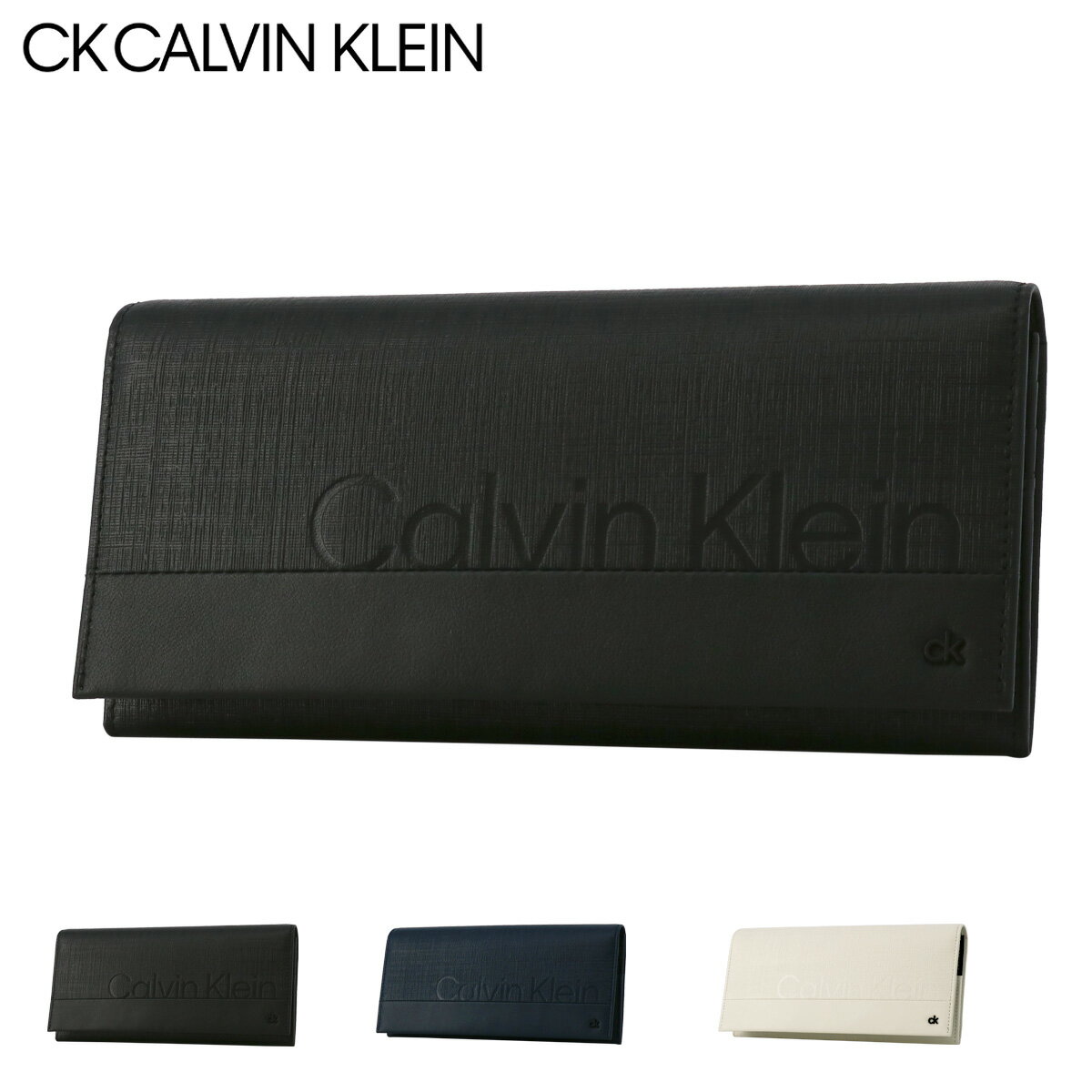 カルバンクライン 財布（メンズ） シーケー カルバンクライン 長財布 本革 かぶせ 軽量 メンズ 836637 スフレ CK CALVIN KLEIN レザー 羊革[DL10][即日発送]