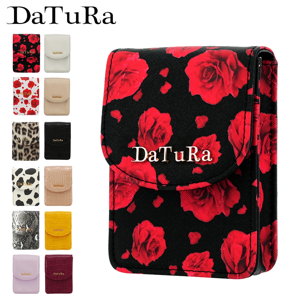 ダチュラ DaTuRa シガレットケース 薔薇 バラ柄 DTR-941 BARA タバコケース 煙草ケース 煙草入れ タバコ入れ たばこ 可愛い リップケース ローズ柄 花柄 プリント ストラップ レディース[即日発送]