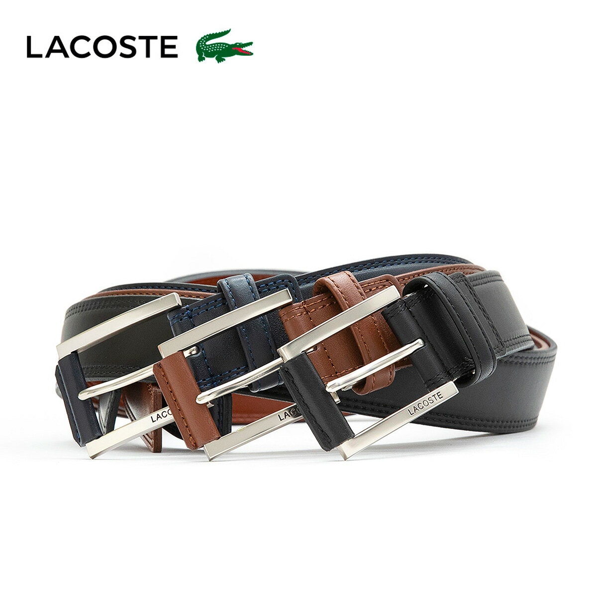 LACOSTE ベルト メンズ 【全品10倍｜6/1 0時～24H限定】ラコステ ベルト メンズ LB67855 LACOSTE 本革 レザー カジュアル ビジネス [DL10]