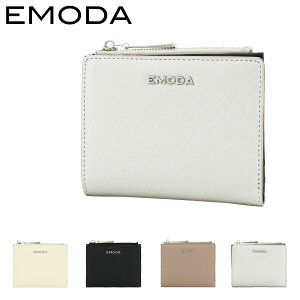 エモダ 二つ折り財布 レディース EM-9809 EMODA レザー サフィアーノ調 型押し 小銭入れ コインケース スリム 薄型