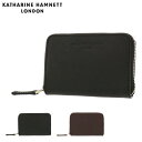 キャサリンハムネット 小銭入れ ラウンドファスナー メンズ 本革 プリズム 490-50501 KATHARINE HAMNETT コインケース 型押し 牛革 ...