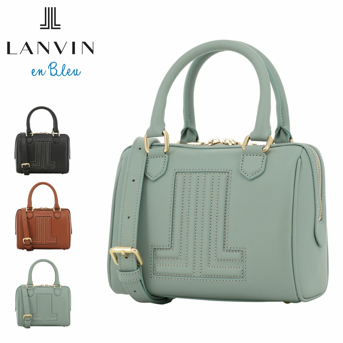 ショルダーバッグ ランバンオンブルー ボストンバッグ 本革 レディース ヴィジュ 484073 LANVIN en Bleu | ハンドバッグ ショルダーバッグ ミニショルダー ロゴ 牛革 レザー[即日発送][DL10]