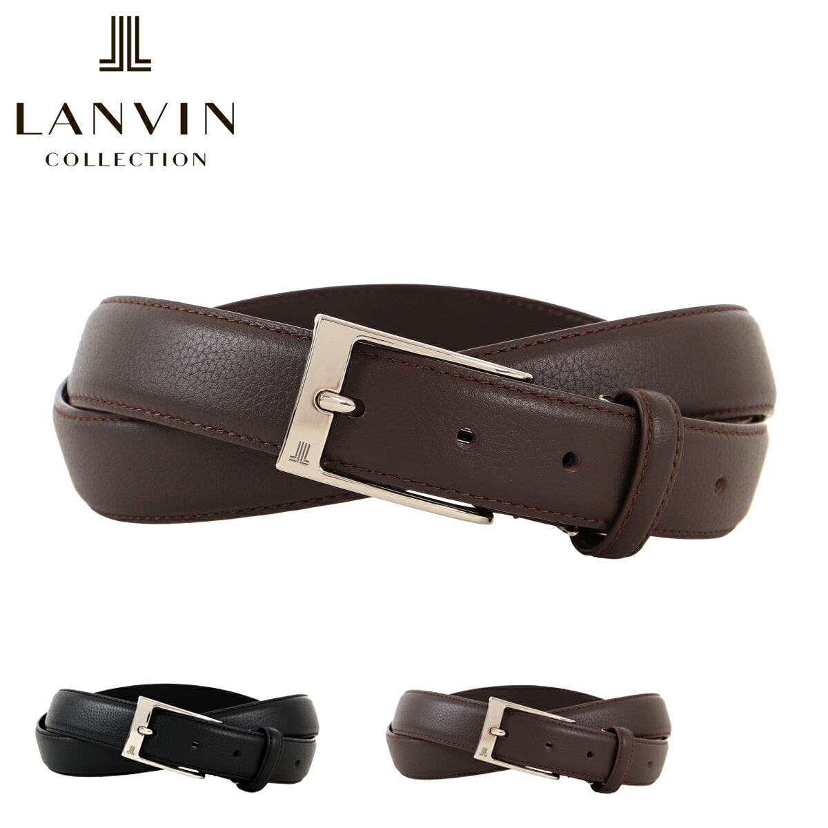 【全品10倍★4/28(月)0時迄】ランバン コレクション ベルト メンズ ピンタイプ JLMB431L LANVIN COLLECTION 牛革 本革 レザー オフィス 通勤 通学