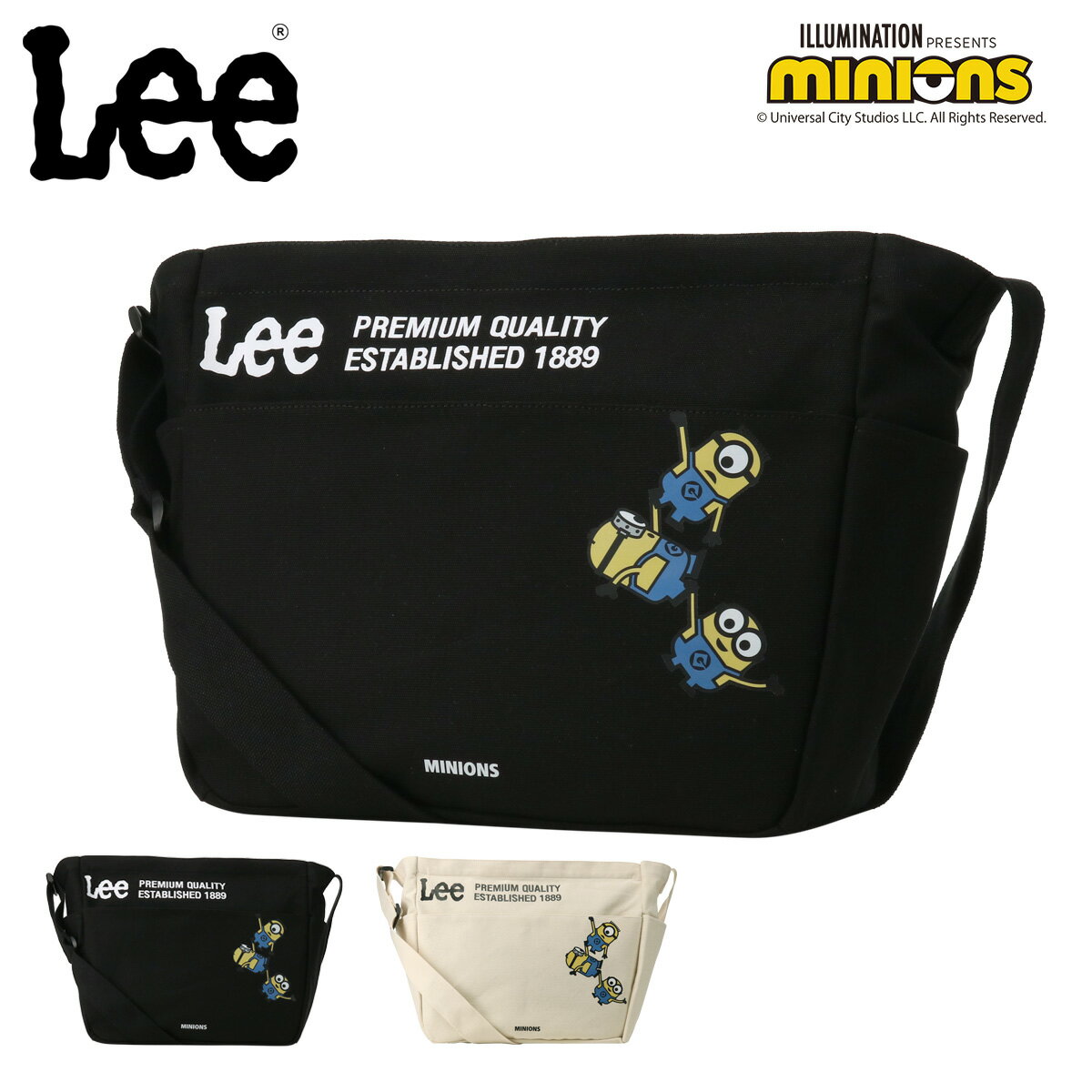 【全品10倍★1/16(木)2時迄】Lee ミニオン ショルダーバック メンズ レディース 320-30022 MINIONS リー ヨコ型 大きめ 大容量 別注アイテム[即日発送]のサムネイル