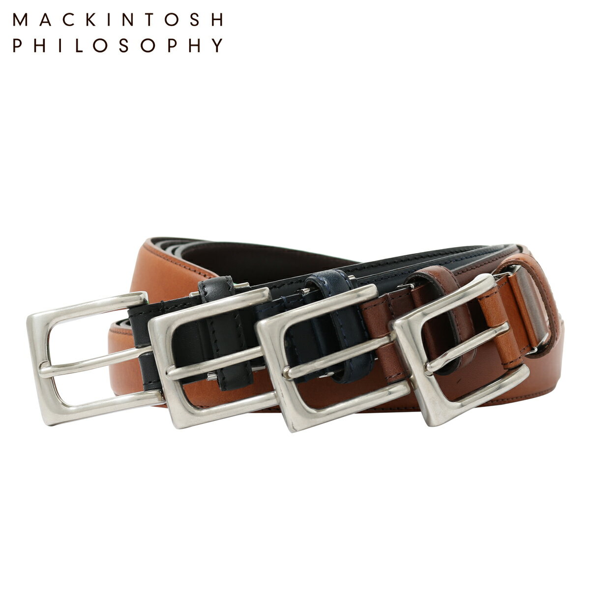 【全品10倍｜4/18 24時迄】【SALE】マッキントッシュ フィロソフィー ベルト 日本製 メンズ 607014 MACKINTOSH PHILOSOPHY 本革 レザー ピン式[即日発送]