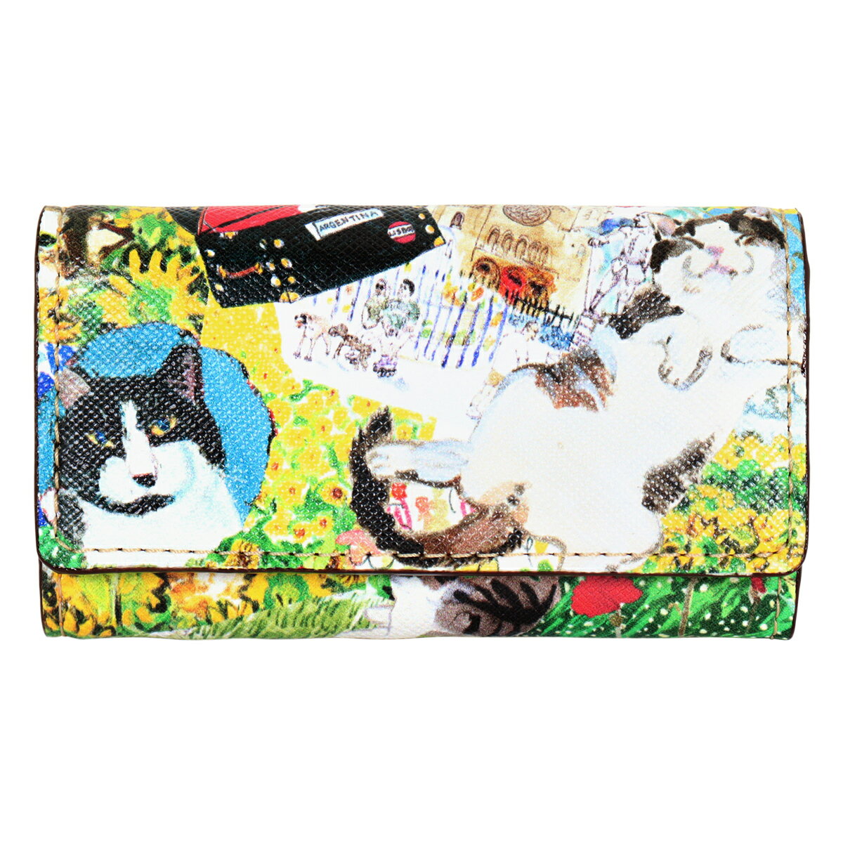 【全品10倍★6/11(水)2時迄】マンハッタナーズ キーケース ライブリー パース レディース 75-1651 MANHATTANER'S 猫 鍵入れ PVC、牛革