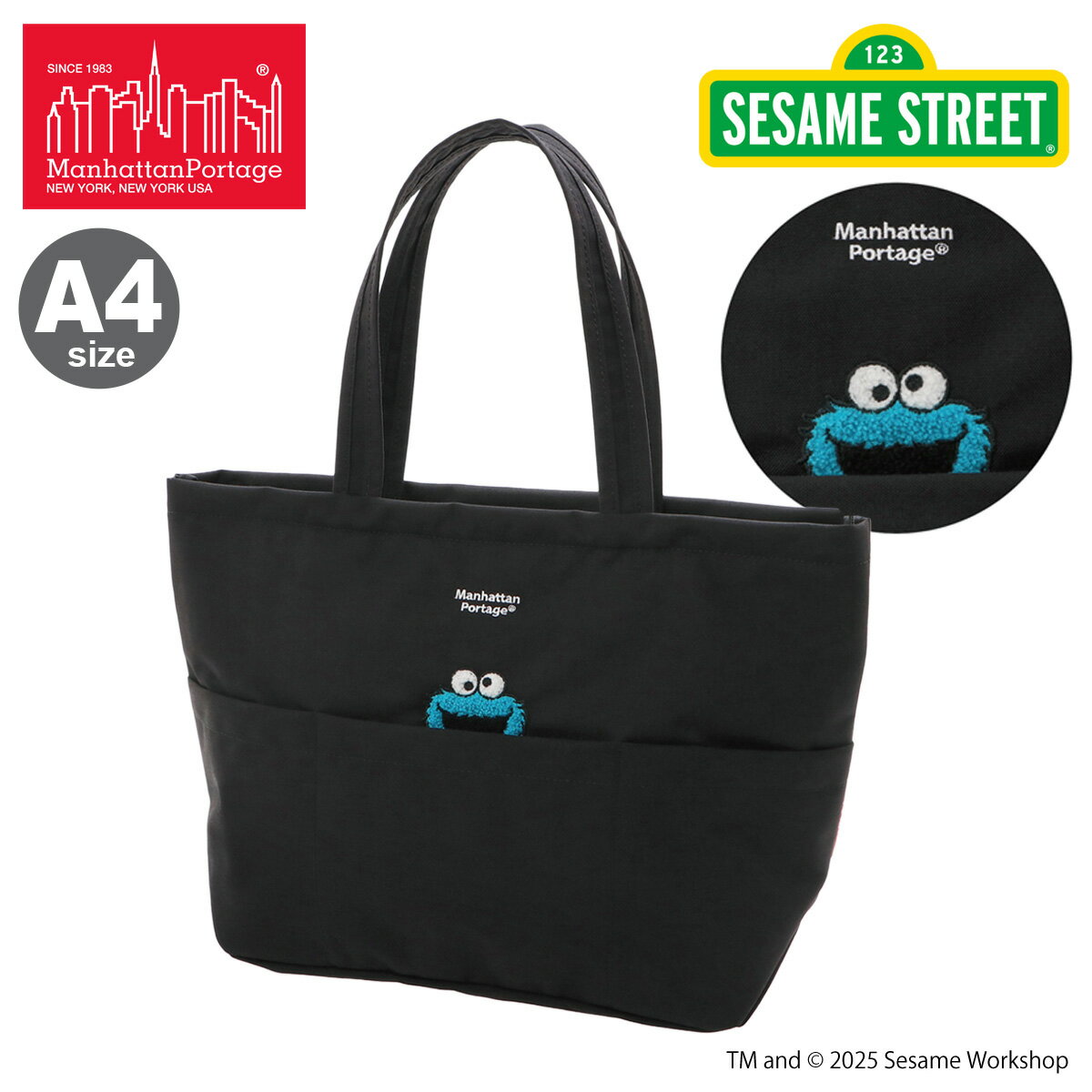 Manhattan Portage マンハッタンポーテージ セサミストリート トートーバッグ クッキーモンスター A4 13インチ MP1336ZSST