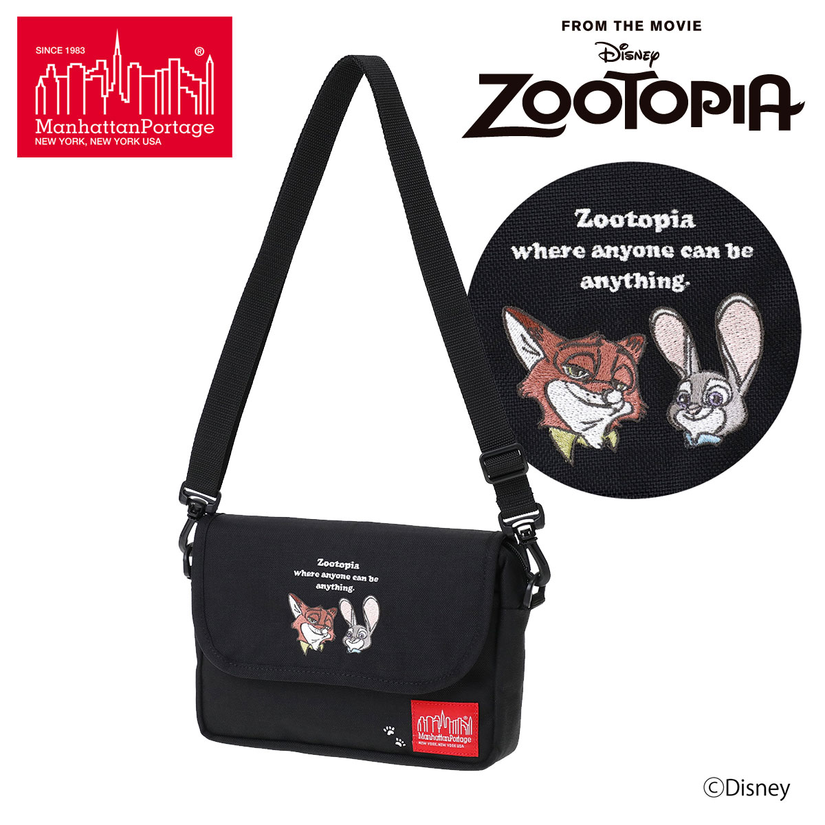 ズートピア マンハッタンポーテージ ショルダーバッグ メンズ レディース ZOOTOPIA MP1410MGNTZTP manhattanportage ニック ジュディ 軽量 斜め掛け[即日発送](4.0)