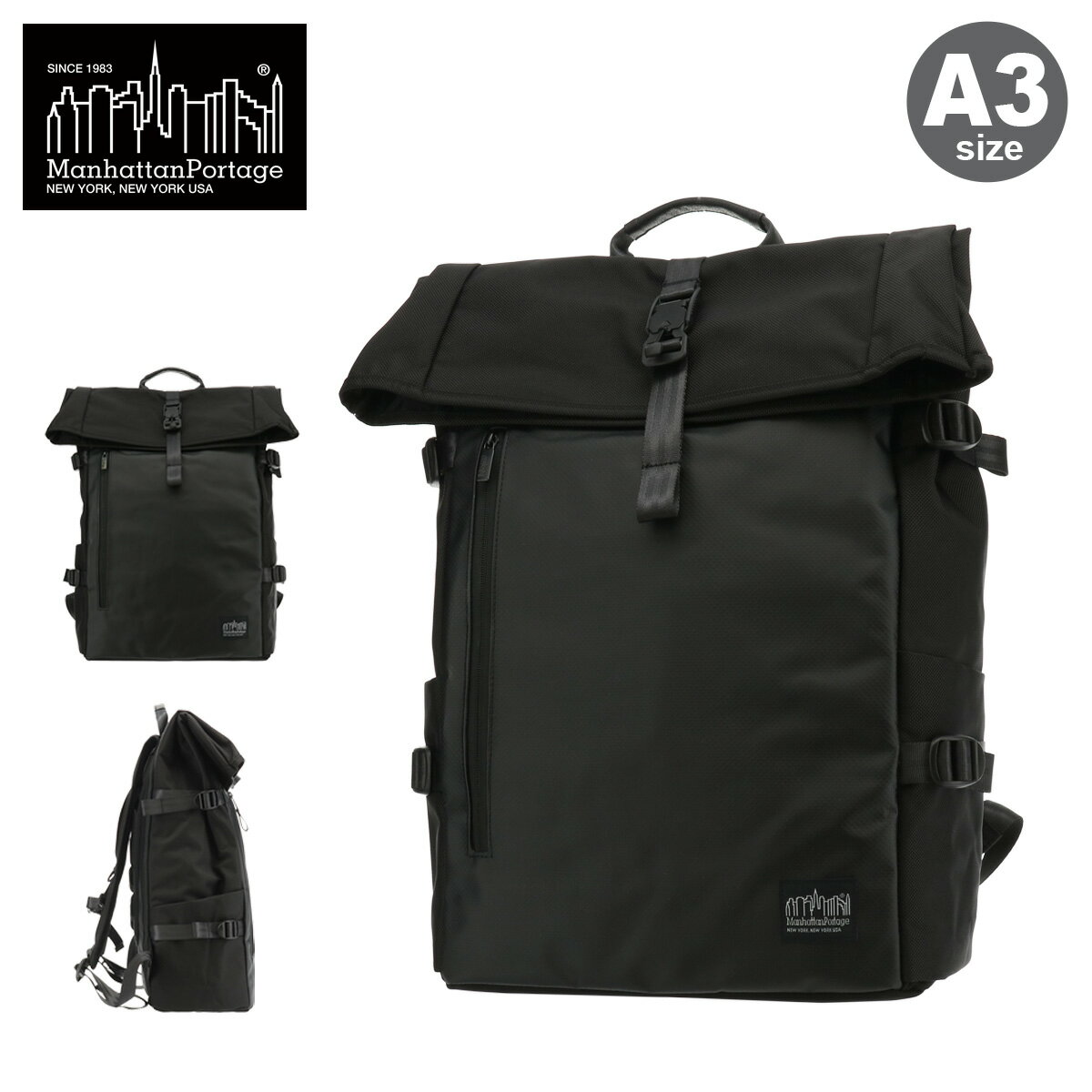 マンハッタンポーテージ ブラックレーベル リュック バックパック リュックサック メンズ レディース MP1261BL-BB MODIFIED SERIES Manhattan Portage BLACK LABEL 大容量 旅行 通勤 通学 出張[即日発送]