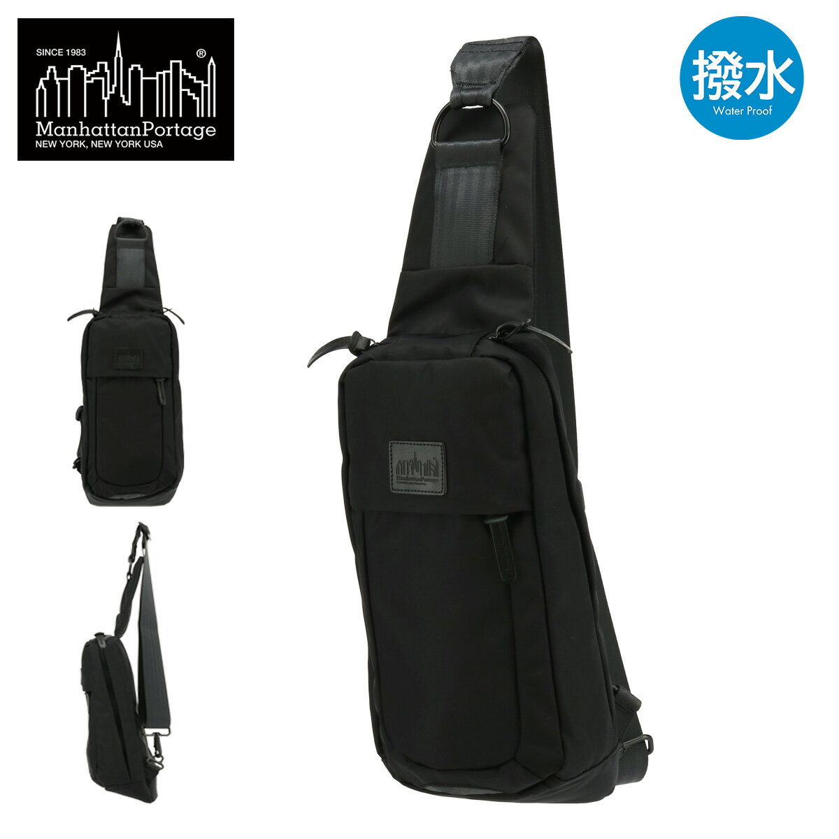 【全品10倍★1/24(金)20時～】マンハッタンポーテージ ブラックレーベル ボディバッグ ショルダーバッグ ワンショルダー メンズ レディース MP1922TWLBL Manhattan Portage BLACK LABEL 軽量 旅行 コンパクト 薄マチ 撥水[PO10][即日発送]のサムネイル