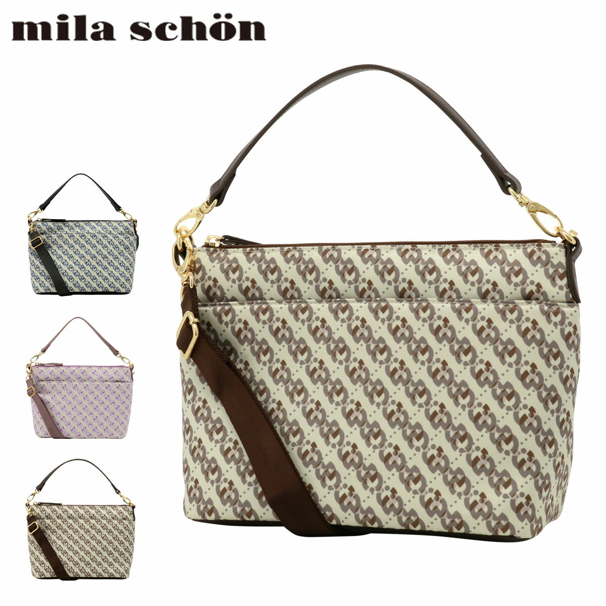 【全品10倍｜5/16 2時迄】ミラショーン ショルダーバッグ レディース アウローラ MSL312 mila schon | 横型 2WAY ハンドバッグ モノグ..