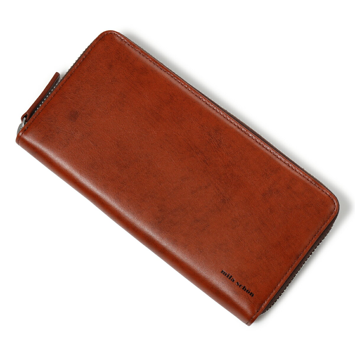 【全品10倍★6/27(金)2時迄】ミラショーン 長財布 ラウンドファスナー 本革 シャドウスムース メンズ MSMW2AT2 mila schon 牛革 レザー