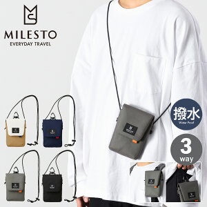 【全品10倍｜9/14 10時〜期間限定】ミレスト スマホショルダー ヒュッテ レディース メンズ MLS813 MILESTO Hutte｜モバイルポーチ ベルト装着 スマホポーチ ショルダーバッグ コンパクト 小さめ ななめ掛け 撥水 シンプル 本革 レザー[PO10][即日発送]