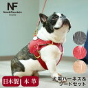 【全品10倍★5/7(水)0時迄】エヌアンドエフ ペット ハーネス&リードセット 小型犬 ハーネス ボディベルト リード おしゃれ レザー 本革 日本製 N&F...