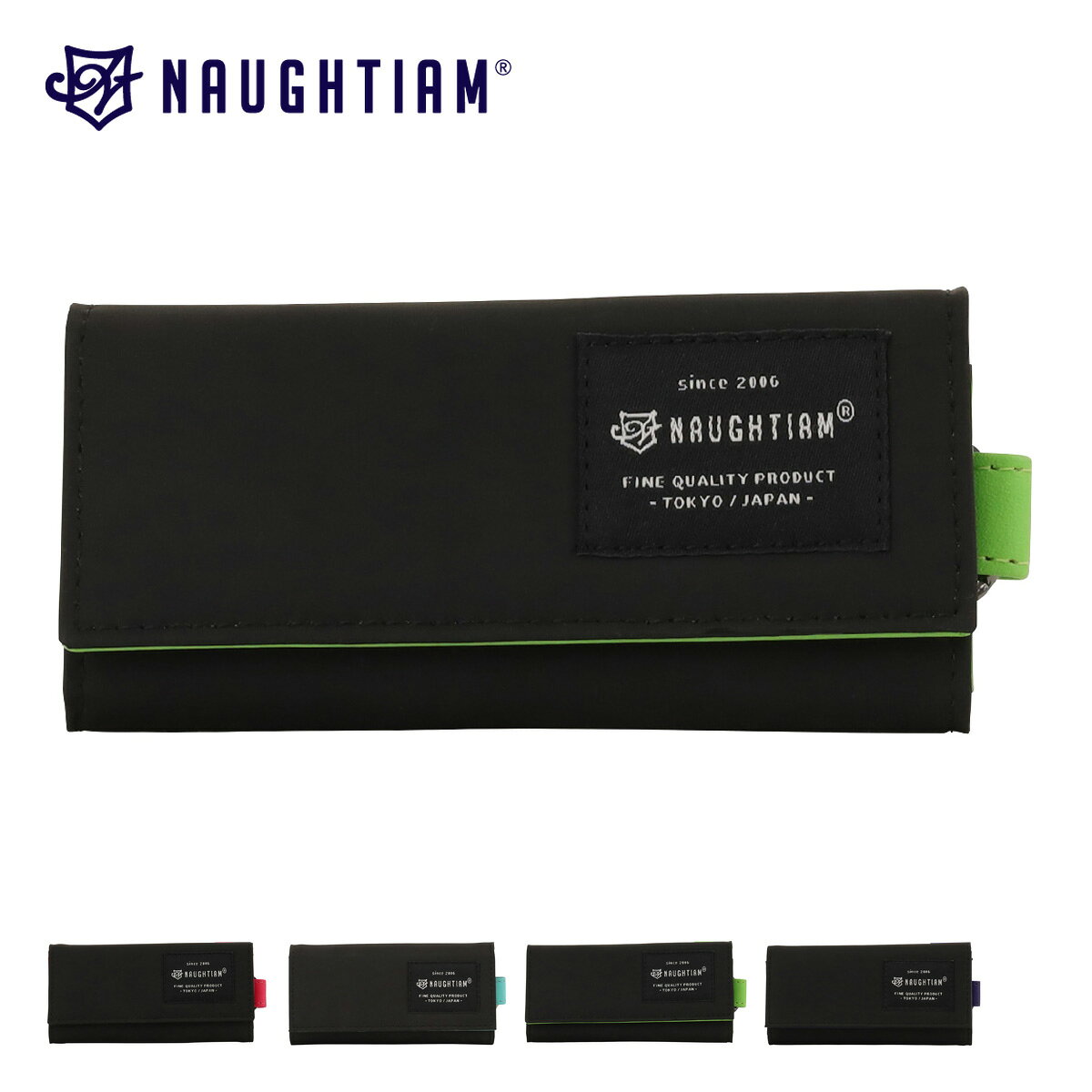 ITEM SPEC COLOR VARIATION ブランド：NAUGHTIAM ノーティアム サイズ：約W11.5×H5.5×D2cm重量：約50g カラー：ピンクミントライムパープル 素材：PU牛革 仕様：スナップボタン式開閉内側：5連キーレーン×1キーリング×1フリーポケット×2 付属：専用BOX 備考：インド製 ご注意ください： ● 商品の画像は、できるだけ商品に近いカラーにて掲載をしております。 お客様のモニターの発色または設定により、実際の色味と異なる場合もあります。あらかじめご了承ください。 ● メーカーサイズ、もしくは実際に測った寸法となります。商品の素材等の個体差により、若干サイズのばらつきがあります。サイズはあくまでも目安としてお考えください。 ● 天然皮革・素材を使用している商品によっては、天然素材の特性上、部位により風合いやシミ・シワ感や焦げ、濃淡など多少の個体差がある場合があります。あらかじめご了承ください。