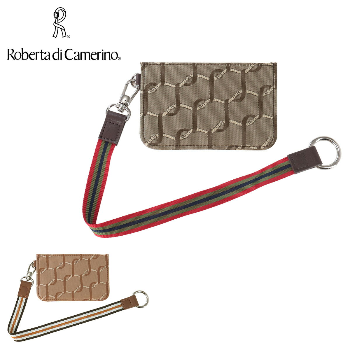 Rakuten - ロベルタ ディ カメリーノ パスケース レディース RBT907 Roberta di Camerino モノグラム 通勤 ICカード IDカードケース ストラップ付[即日発送]