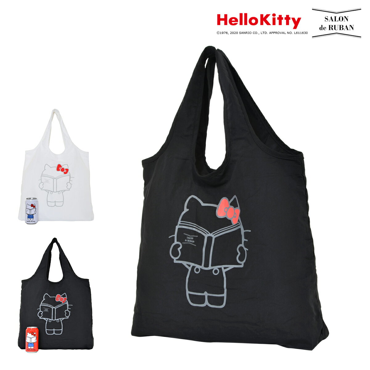 【全品10倍｜5/9 20時～期間限定】サロン ド ルヴァン トートバッグ HELLO KITTY ハローキティコラボ レディース SRQ-018 SALONdeRUBAN エコバッグ 書き下ろしイラスト 缶入り 即日発送