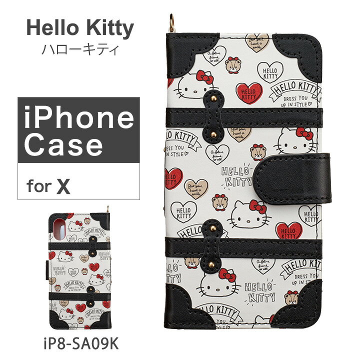 ハローキティ Hello Kitty iPhoneケース iP8-SA09K レディース 【 iPhoneX ケース 手帳型 サンリオ】[PO10][bef]