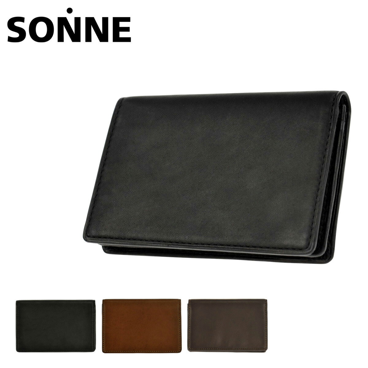 ゾンネ 【全品10倍｜5/9 20時～期間限定】ゾンネ 名刺入れ シャーフ メンズ SOS004A SONNE カードケース 本革 レザー 羊革