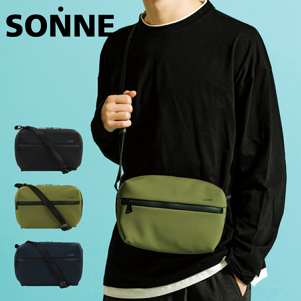 Rakuten - ゾンネ ショルダーバッグ メンズ TRIM トリム sosl004 SONNE ミニショルダー 横型 斜め掛け 撥水[PO10]