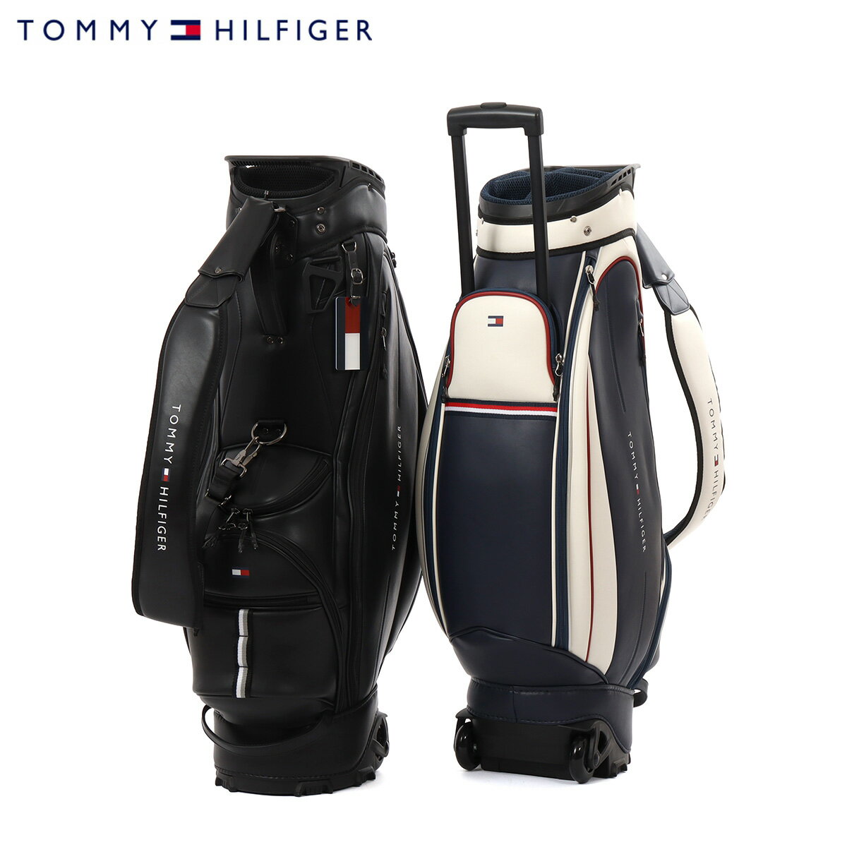 トミーヒルフィガー キャディバッグ ゴルフ カート型 キャスター付き 9.0型 5分割 46インチ 4.6kg メンズ レディース THMG5FC2 ユースフル TOMMY HILFIGER GOLF スポーツ アウトドア 持ち運び[即日発送]
