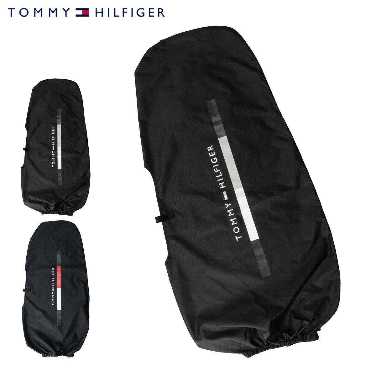 ITEM SPEC COLOR VARIATION ブランド：Tommy Hilfiger トミーヒルフィガー シグネチャーシリーズのトラベルカバー。表面に凹凸のあるドビー織の生地を使用。シンプルなロゴを組み合わせたミニマルなデザイン。キャディバッグの上から被せる仕様で、移動時の保護に最適。デリバリーポケットを装備し、実用性にも配慮した設計。 サイズ：9.5型対応 カラー：【10】ブラック【30】ネイビー 素材：ポリエステル 仕様：クリアポケット×1 ご注意ください： ● 商品の画像は、できるだけ商品に近いカラーにて掲載をしております。 お客様のモニターの発色または設定により、実際の色味と異なる場合もあります。あらかじめご了承ください。 ● メーカーサイズ、もしくは実際に測った寸法となります。商品の素材等の個体差により、若干サイズのばらつきがあります。サイズはあくまでも目安としてお考えください。 ● 天然皮革・素材を使用している商品によっては、天然素材の特性上、部位により風合いやシミ・シワ感や焦げ、濃淡など多少の個体差がある場合があります。あらかじめご了承ください。