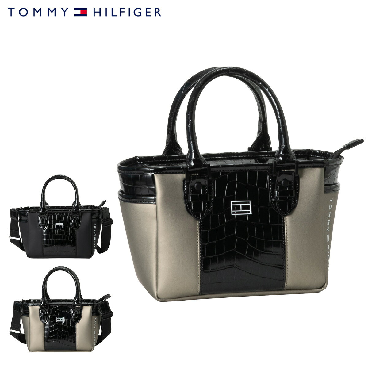 ITEM SPEC COLOR VARIATION ブランド：Tommy Hilfiger トミーヒルフィガー ネオクラシックシリーズのラウンドバッグ。付属生地にクロコエンボスの合皮を使用し、ノスタルジックな雰囲気を演出。マットな本体生地とブラック塗装の金具が上品さを加え、ハンドル周りのデザインも本格的な仕上がり。ショルダーテープを装備し、持ち運びにも配慮。過度な主張を抑えた高周波ロゴが全体に調和をもたらす。 サイズ：W22cm / D12cm / H17cm カラー：【10】ブラック【29】ベージュ 素材：合成皮革(PU) 仕様：ファスナー式開閉ファスナーポケット×1br>フリーポケット×1 ご注意ください： ● 商品の画像は、できるだけ商品に近いカラーにて掲載をしております。 お客様のモニターの発色または設定により、実際の色味と異なる場合もあります。あらかじめご了承ください。 ● メーカーサイズ、もしくは実際に測った寸法となります。商品の素材等の個体差により、若干サイズのばらつきがあります。サイズはあくまでも目安としてお考えください。 ● 天然皮革・素材を使用している商品によっては、天然素材の特性上、部位により風合いやシミ・シワ感や焦げ、濃淡など多少の個体差がある場合があります。あらかじめご了承ください。