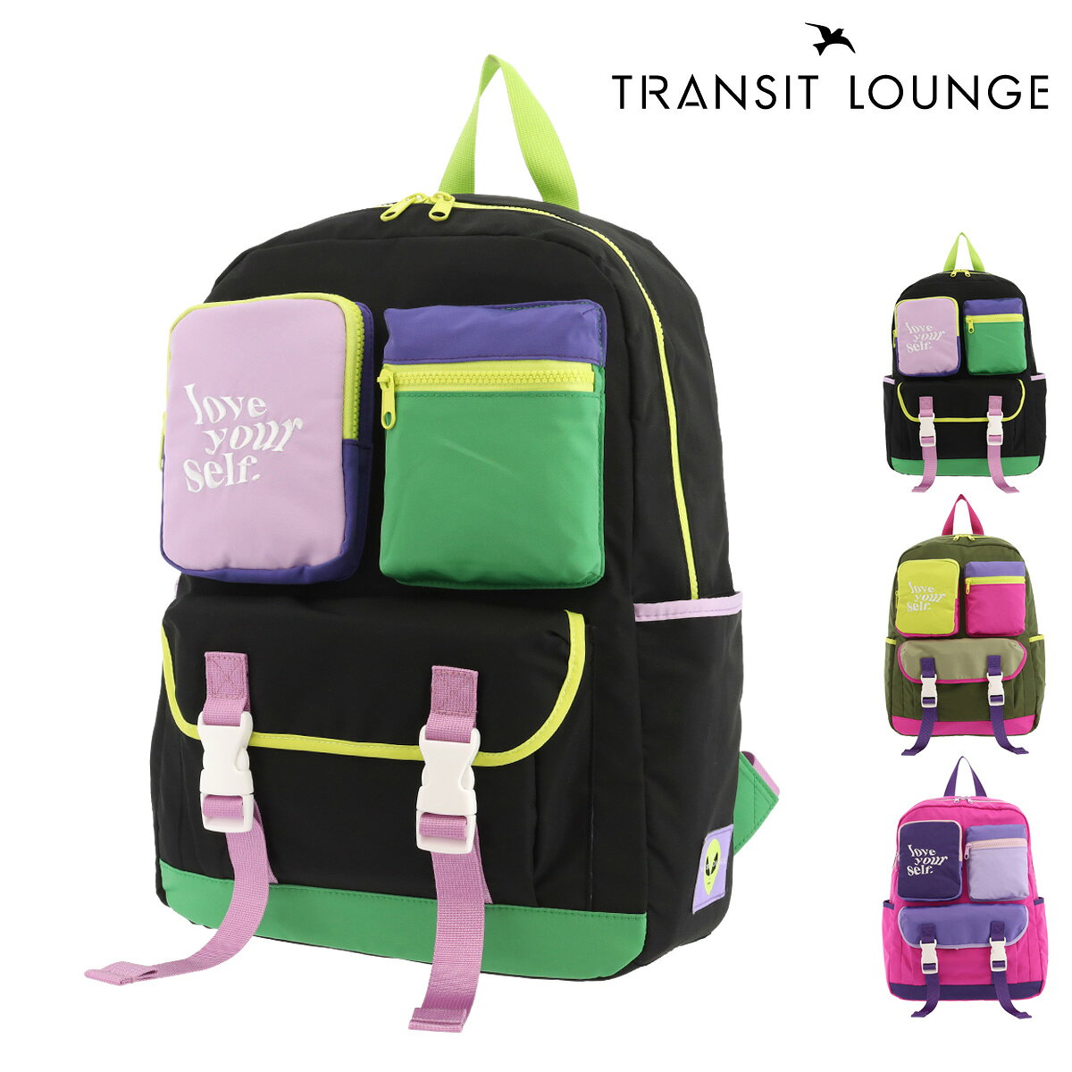 ぱくちーひとみ リュック レディースTLPY-001 232001 トランジットラウンジ TRANSIT LOUNGE love your self | カラフル ポップ