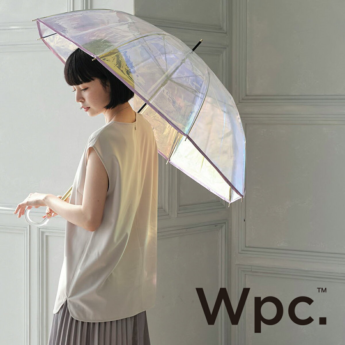 Wpc. 傘 パイピングシャイニー 雨傘 長傘 ビニール傘 グラスファイバー レディース PT-028 PT-029 おしゃれ かわいい[PO10][即日発送]