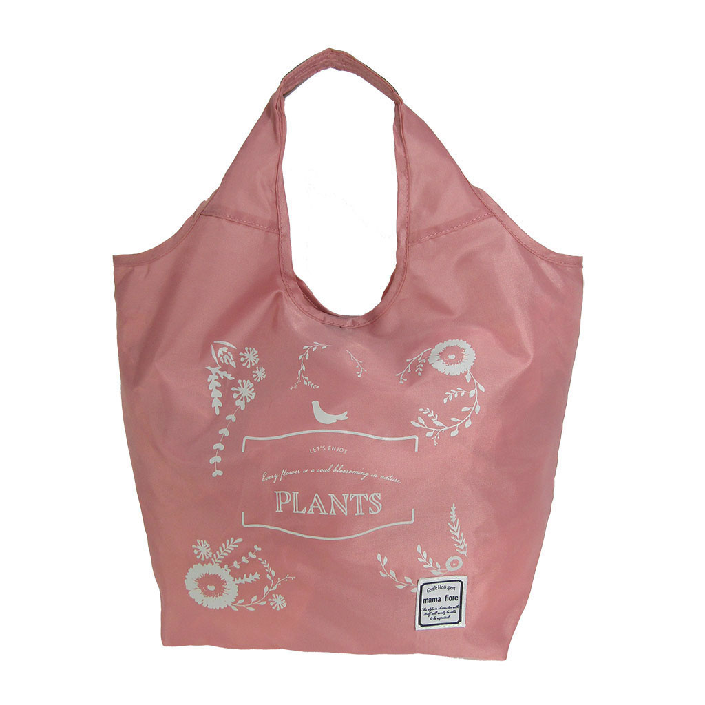 Rakuten - ◆在庫限り◆エコバッグ Mサイズ 花柄 ナチュラル 折りたたみ 軽量 撥水 コンパクト収納 マルシェバッグ ピンク [mama fiore マーマフィオーレ] 3302